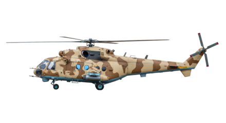 Isolated Camouflage Helicopter
