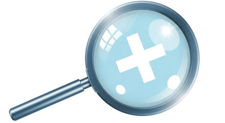 Isolated Magnifying Glass Cross