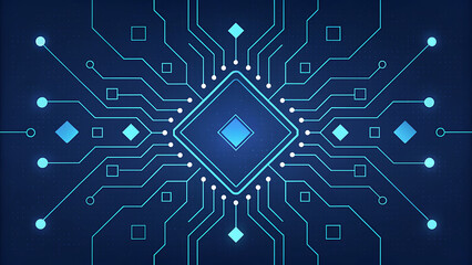 Symmetrical digital circuit board with square and diamond elements technology
