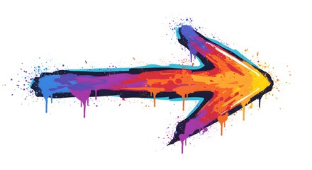 Colorful graffiti style arrow