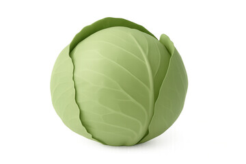 Obraz premium Photorealistic 3d rendered green cabbage, crisp and vibrant, transparent background, perfect for nutrition and culinary imagery