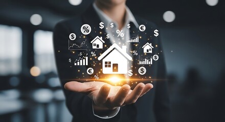 Real estate investment concept presented by a businessperson