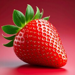 Single strawberry, vibrant red, studio shot