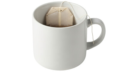 Isolated tea bag in mug