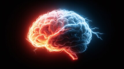 Electrical Brain Activity: A visual representation of neural connections, cognitive function, and information processing in the human brain.