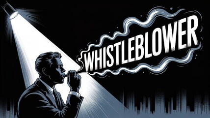 The Whistleblower: An illustration of a person in shadow, emphasizing the critical role of transparency and ethics.