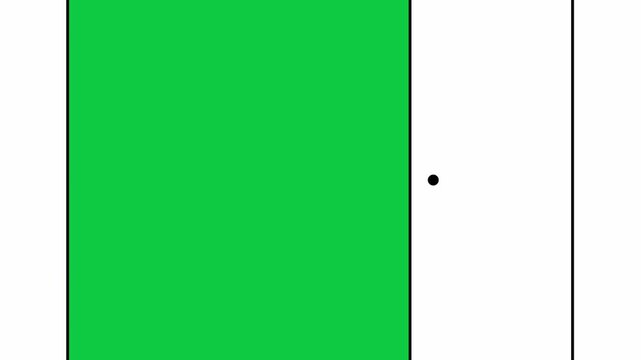 Open door motion graphic animation green screen 4k