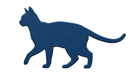 Isolated Cat Silhouette Blue
