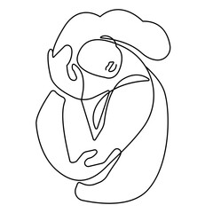 Abstract Female Silhouette One Line Drawing. Woman Modern Trendy Continuous Line Art Abstract Drawing. Minimalist Style Hand Drawn Vector Illustration for Home Décor, Prints, Posters, Tote Bag