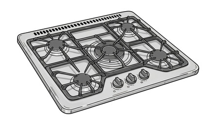 Isolated Gas Stove with Burners