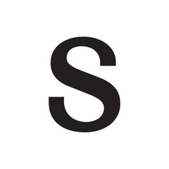 Naklejka premium Striking black uppercase S against a clean white background a versatile design element