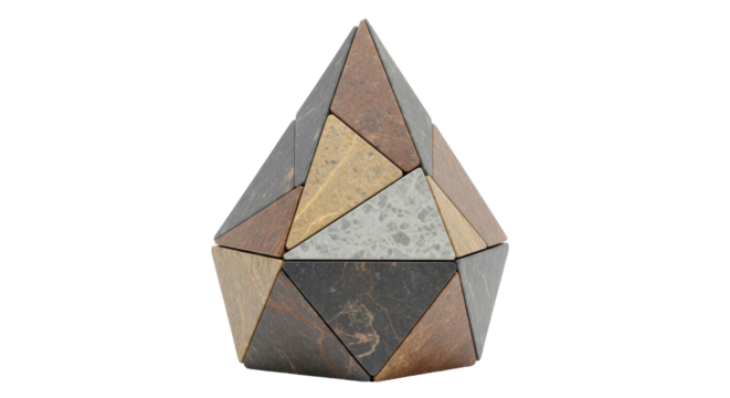 Isolated Stone Geometric Object