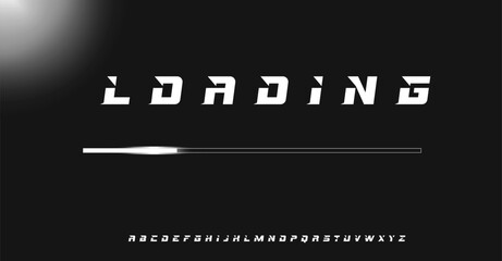 Minimal Futuristic Loading Screen with Digital Progress Bar Vector