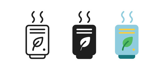 Eco-friendly air freshener icons in minimalist and flat design