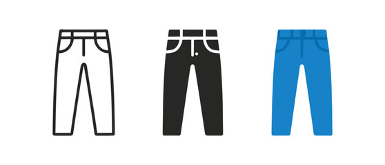 Trendy pants collection: outline, solid, and colored styles