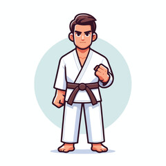  Vector image of a man wearing a karate costume