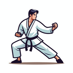  Vector image of a man wearing a karate costume
