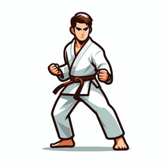  Vector image of a man wearing a karate costume