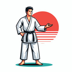  Vector image of a man wearing a karate costume