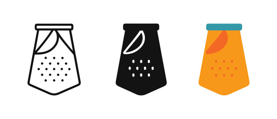 Minimalistic tie icons: outline, silhouette, and flat design
