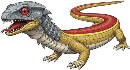 Isolated Fantasy Lizard Character
