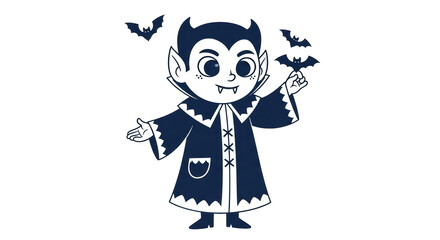 Isolated Cartoon Vampire