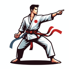  Vector image of a man wearing a karate costume © Gusti Aji