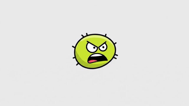 Angry cartoon germ illustration