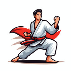  Vector image of a man wearing a karate costume