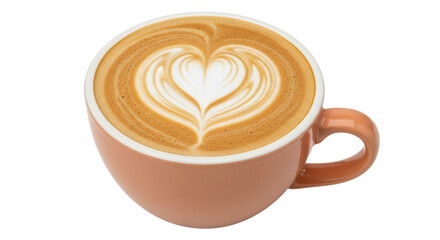Isolated Latte Art Heart in Coffee Cup