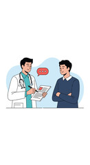 Fototapeta premium Doctor consulting patient providing medical advice and diagnosis discussion health care