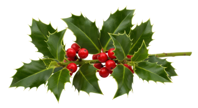 Isolated Holly Branch