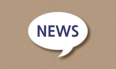 3D Speech Balloon with word News, Icon, Sign, Graphic Design Resource, White Speech bubble