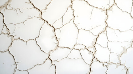 Obraz premium Cracked white surface showing signs of age and deterioration