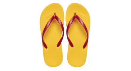 Isolated Yellow Flip-Flops