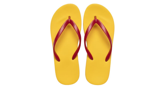 Isolated Yellow Flip-Flops - Powered by Adobe