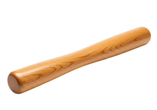 Isolated Japanese cypress wood rolling pin for cooking or pastry making or physiotherapy