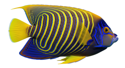 Isolated Striped Angelfish