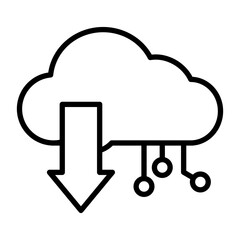 Cloud computing download icon.