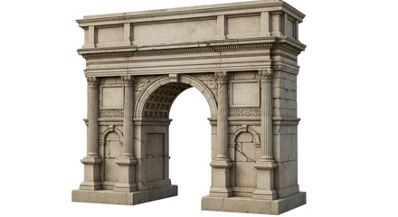 Isolated Roman Arch Monument, Stone Texture