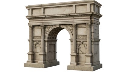 Isolated Roman Arch Monument, Stone Texture