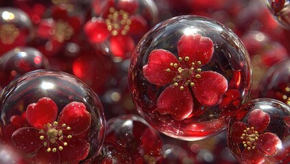 Red Flower Reflections