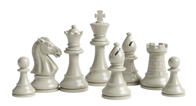 Isolated Chess Pieces