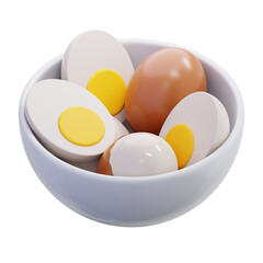 Hard boiled eggs in bowl