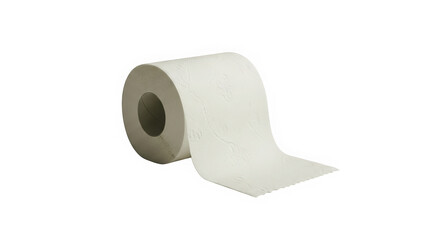 Roll of white paper towel on neutral background  