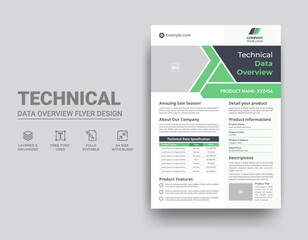 Technical Data Sheet Flyer Template Design
