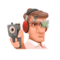 Illustration of Male Shooter Athlete Sport Vector