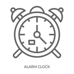 Alarm Clock Icon Line Style. Design Vector Illustration