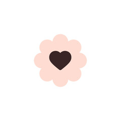 pink heart on white background