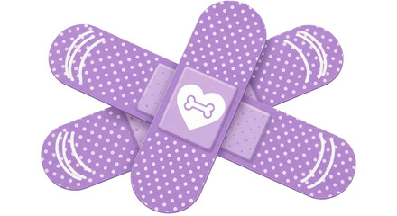 Isolated Cute Band-Aids with Heart